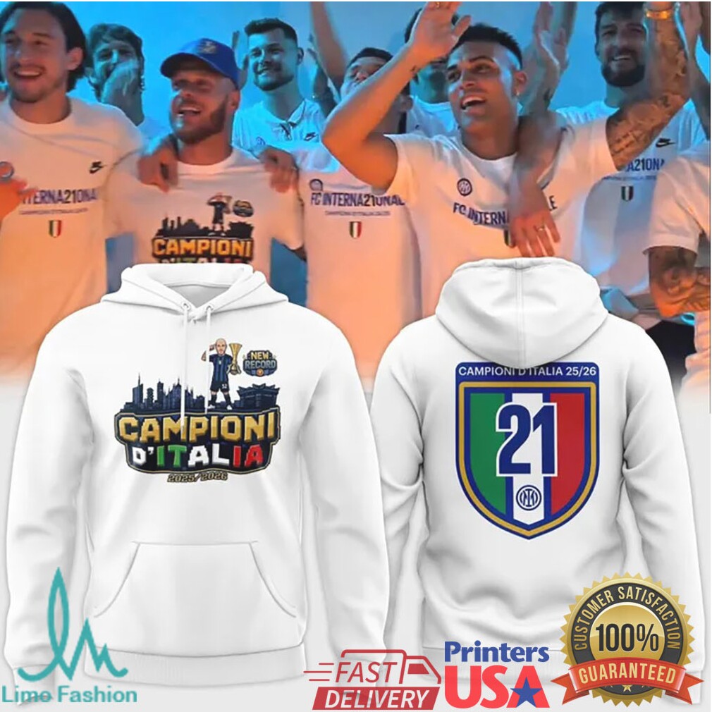 Inter Milan 21st Scudetto T Shirt Campioni D'Italia 25.26 Celebration Apparel - Limotees LLC