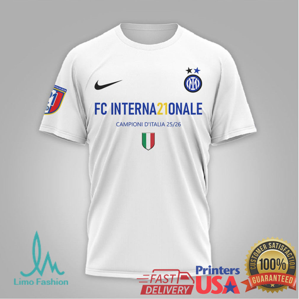 Inter Milan Campioni D'Italia 21 2025.26 Scudetto Celebration T Shirt - Limotees LLC