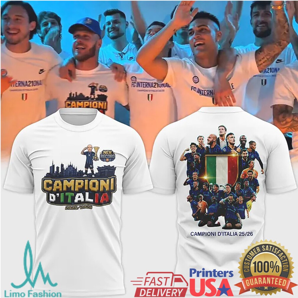 Inter Milan Campioni D'Italia 25.26 T Shirt Scudetto Winners Fan Gear - Limotees LLC