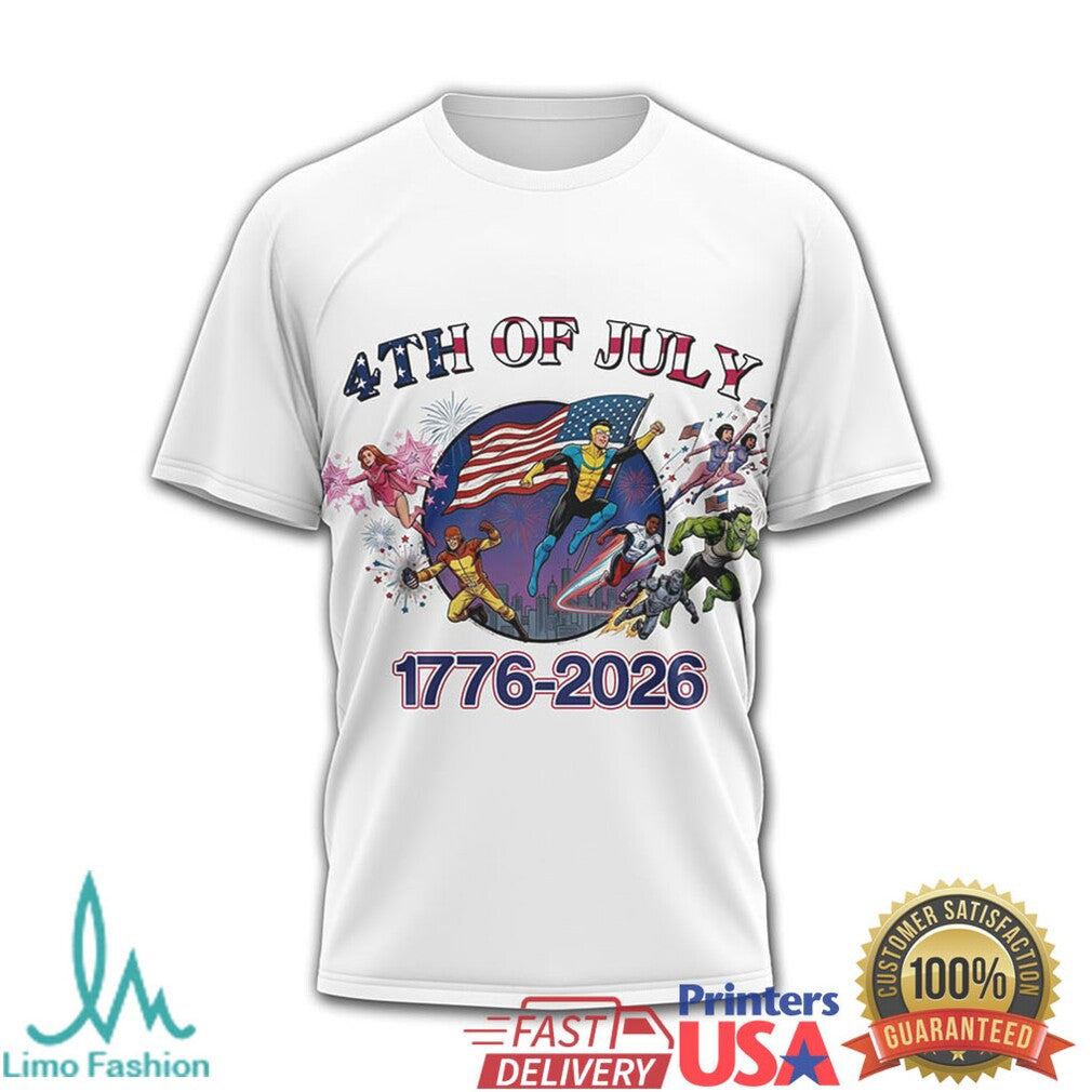 Invincible 4th of July 1776 2026 T Shirt 250 Years of Invincible Patriotic T Shirt - Limotees LLC