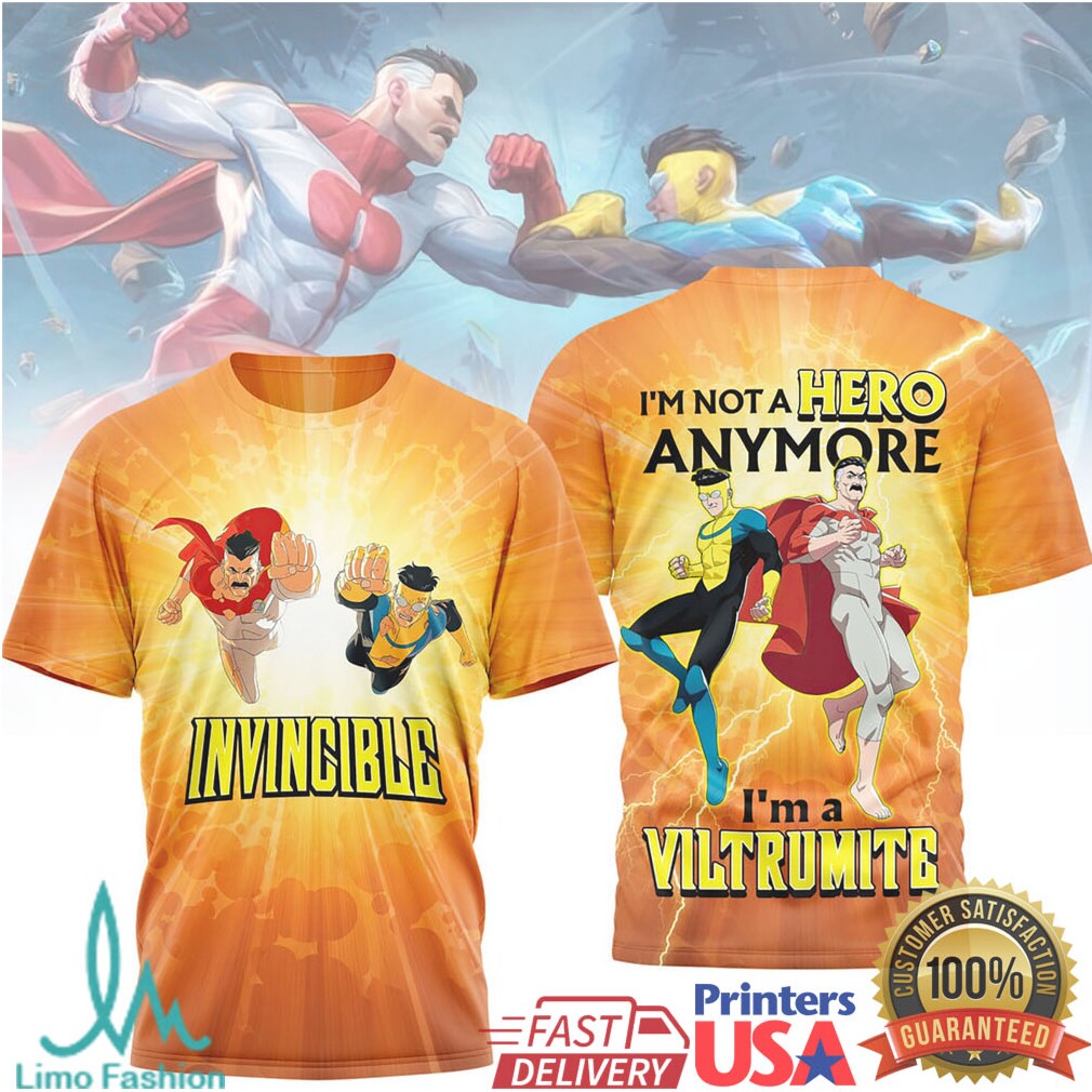 Invincible Omni Man “I'm a Viltrumite” Not a Hero Anymore Graphic T Shirt - Limotees LLC