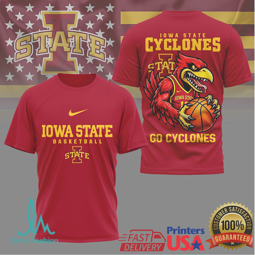 Iowa State Cyclones Basketball Cy Mascot Dunking Performance T Shirt - Limotees LLC