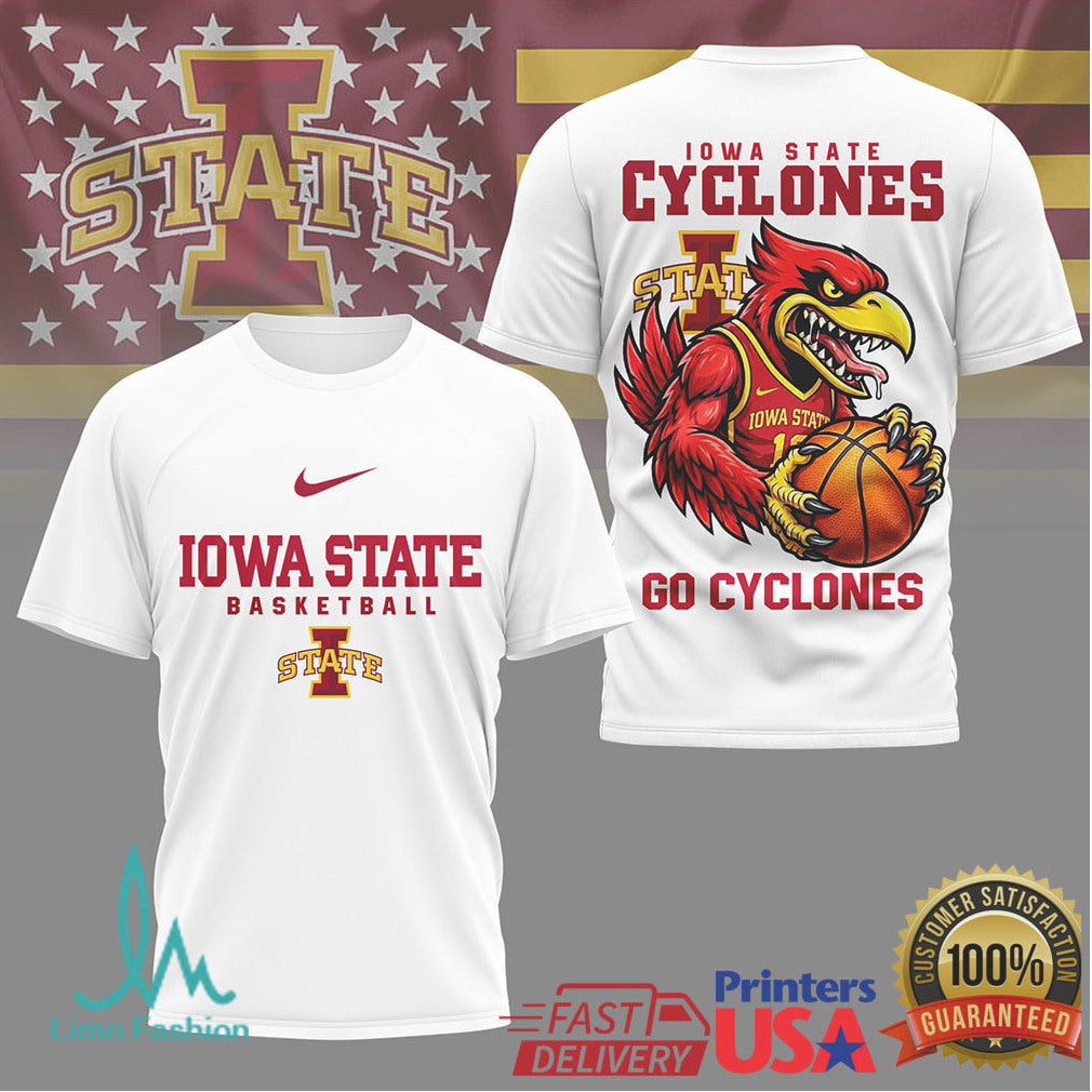 Iowa State Cyclones Basketball Shirt Go Cyclones Mascot Tee - Limotees LLC