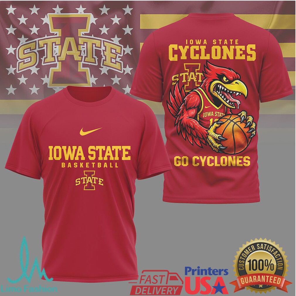 Iowa State Cyclones Basketball Shirt Go Cyclones Mascot Tee - Limotees LLC