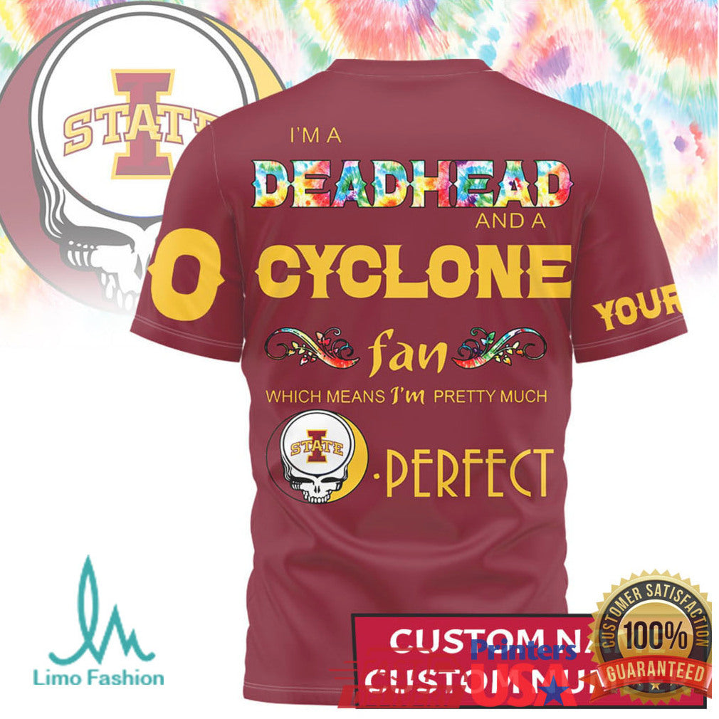 Iowa State Cyclones Custom Name & Number Deadhead Fan Spirit Shirt - Limotees LLC