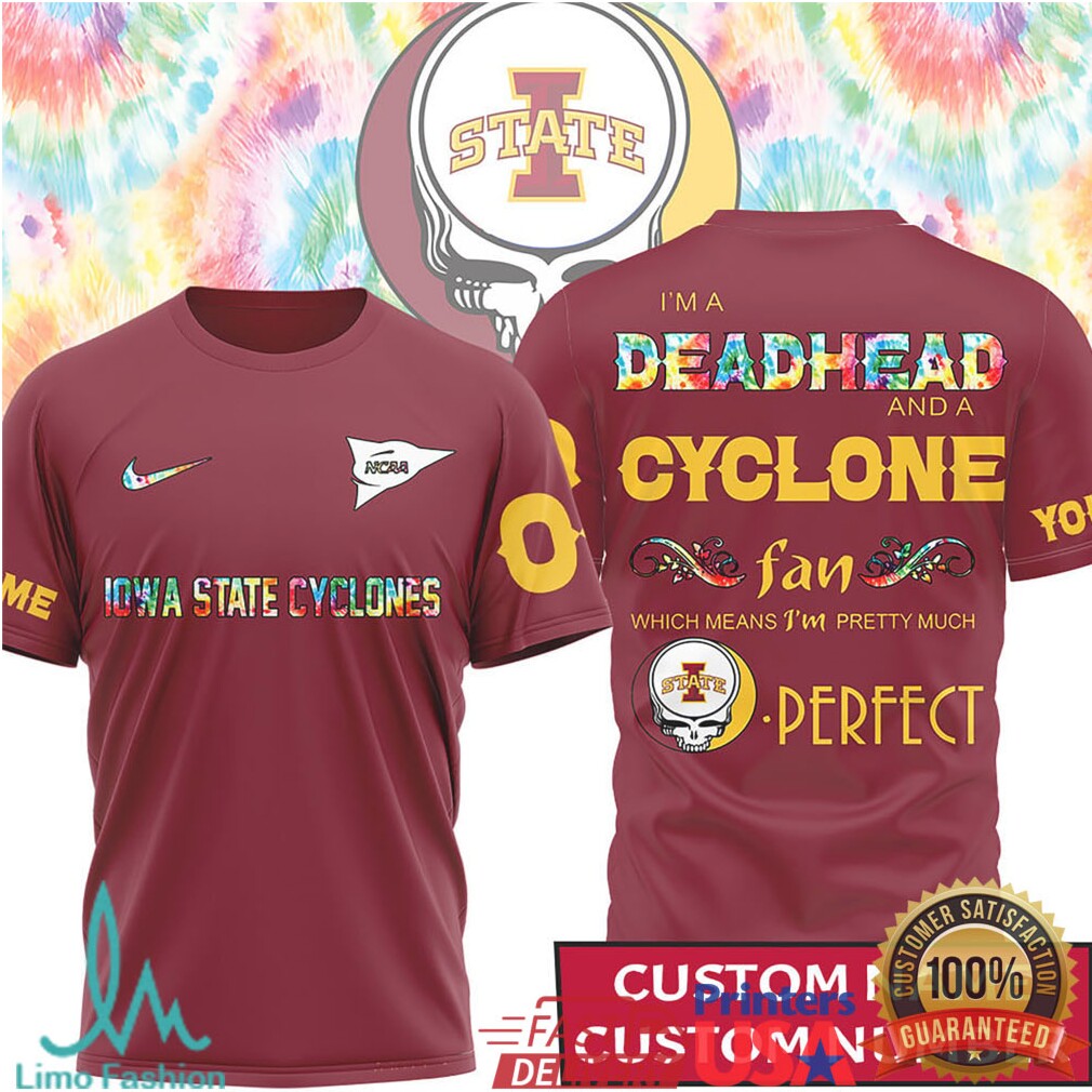 Iowa State Cyclones Custom Name & Number Deadhead Fan Spirit Shirt - Limotees LLC