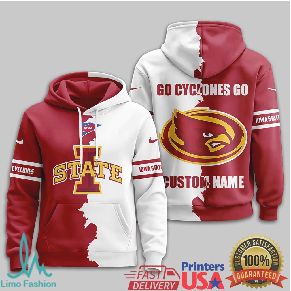 Iowa State Cyclones Go Cyclones Go Custom Name Two Tone T Shirt - Limotees LLC