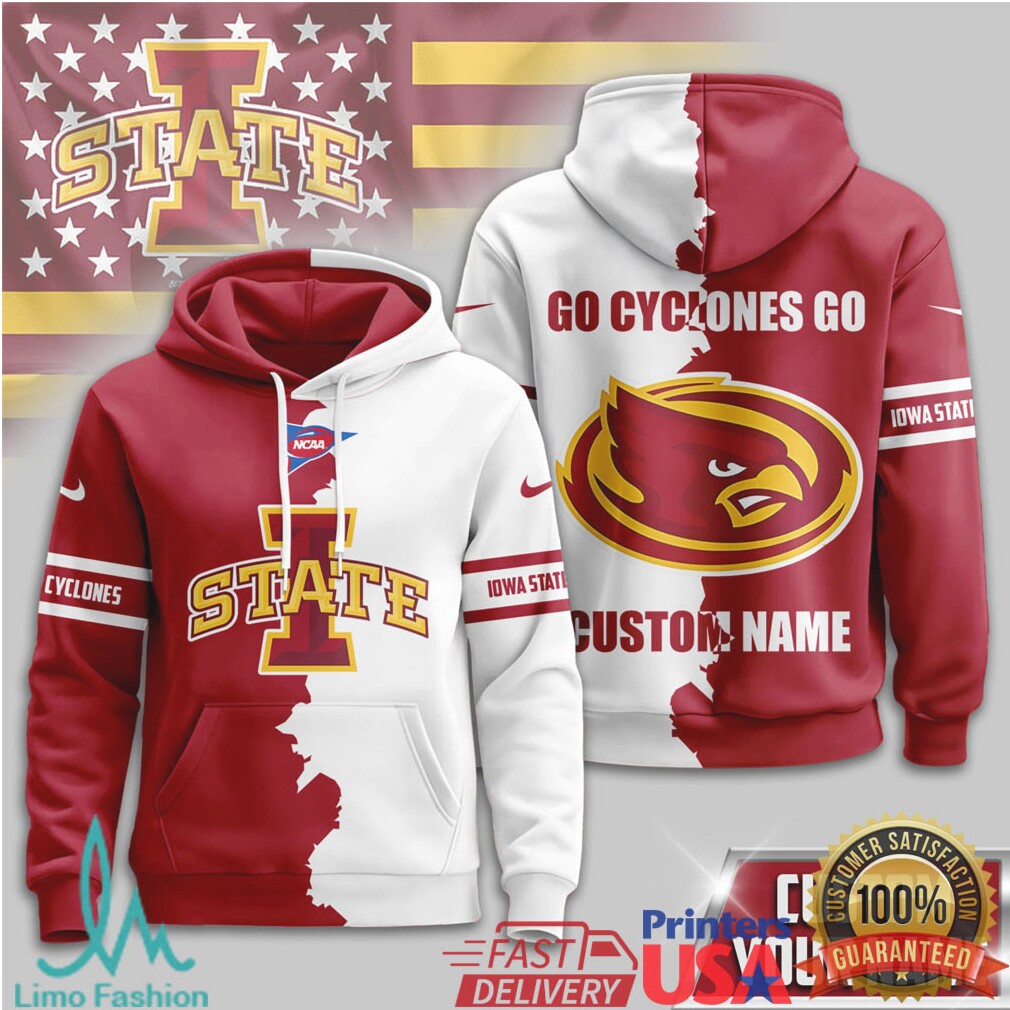 Iowa State Cyclones Go Cyclones Go Custom Name Two Tone T Shirt - Limotees LLC