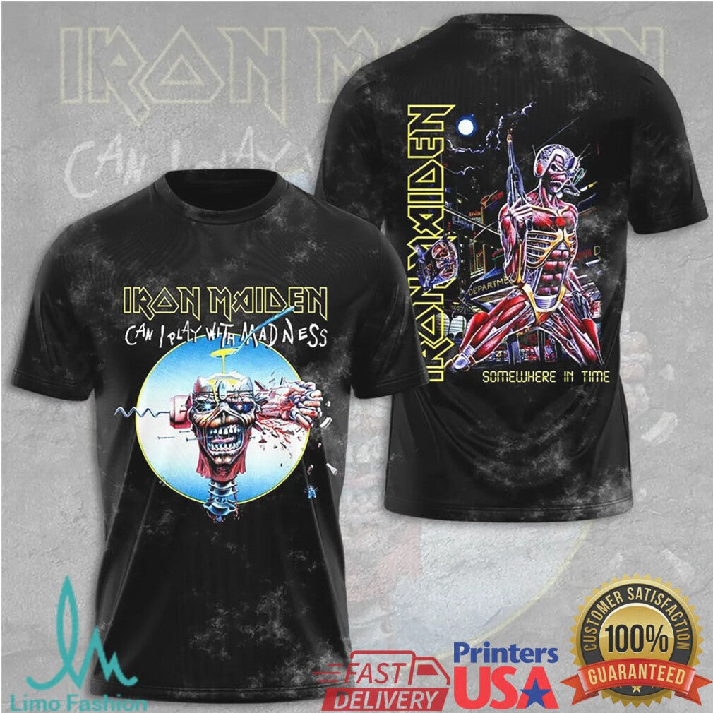 Iron Maiden Can I Play With Madness Somewhere In Time Vintage Metal Fans T Shirt