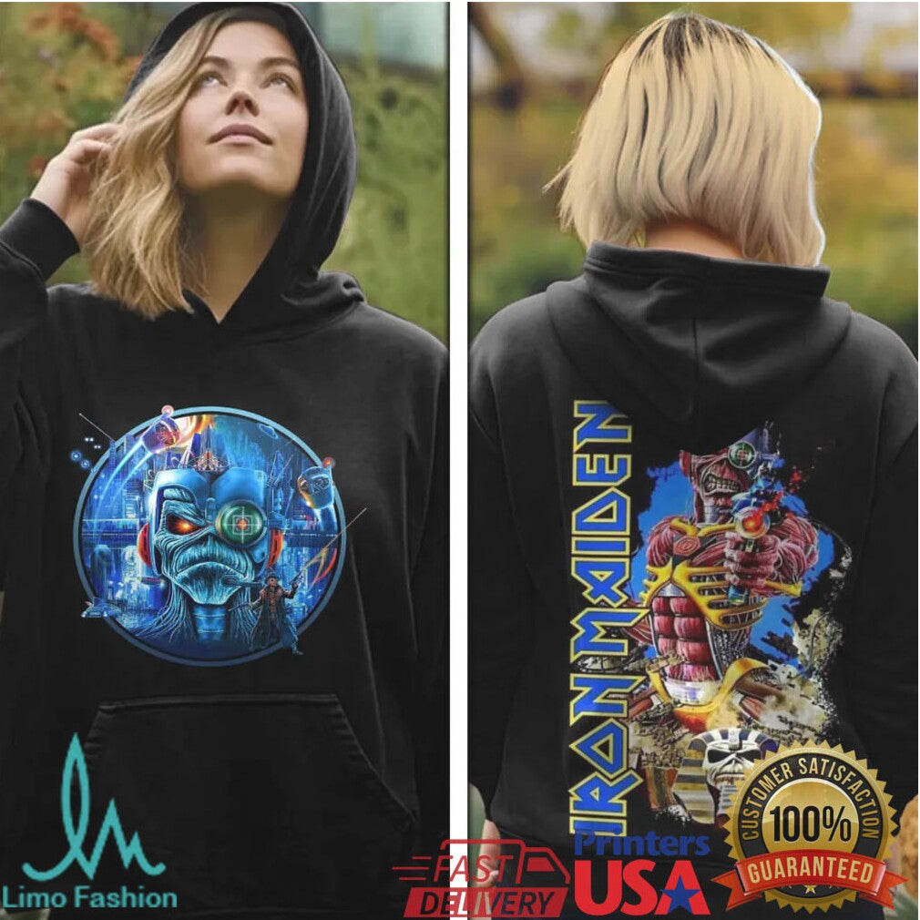 Iron Maiden Eddie Cyborg Somewhere In Time Retro Rock Graphic T Shirt - Limotees LLC