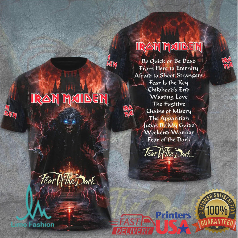 Iron Maiden Fear Of The Dark Album Anniversary Tour Vintage Heavy Metal Fans T Shirt