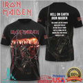 Iron Maiden Hell On Earth Senjutsu Samurai Vintage Black Retro Heavy Metal Music Fans T Shirt - Limotees LLC