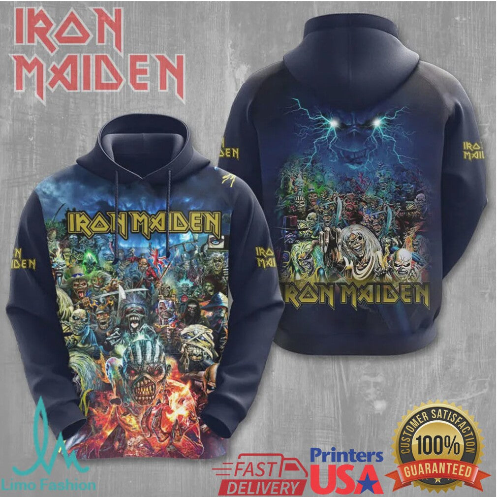Iron Maiden Legacy of the Beast Collage Vintage Retro Heavy Metal Band Music Fans T Shirt - Limotees LLC