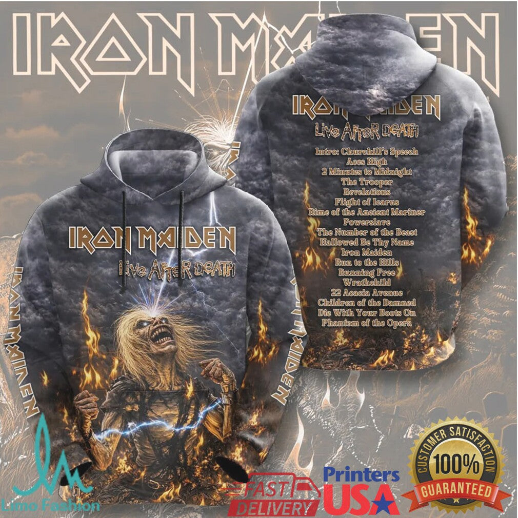 Iron Maiden Live After Death Tour 1985 Vintage Heavy Metal Music Fans Men Women T Shirt - Limotees LLC