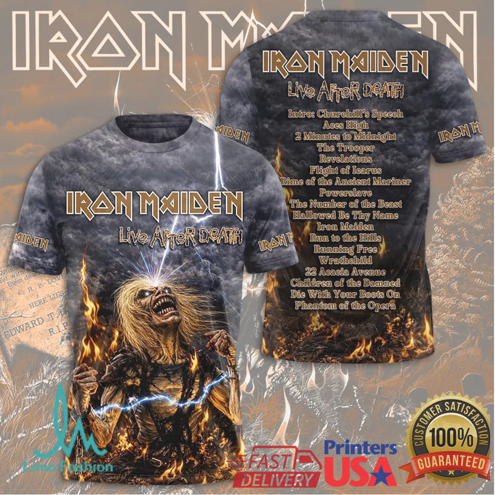 Iron Maiden Live After Death Tour 1985 Vintage Heavy Metal Music Fans Men Women T Shirt - Limotees LLC