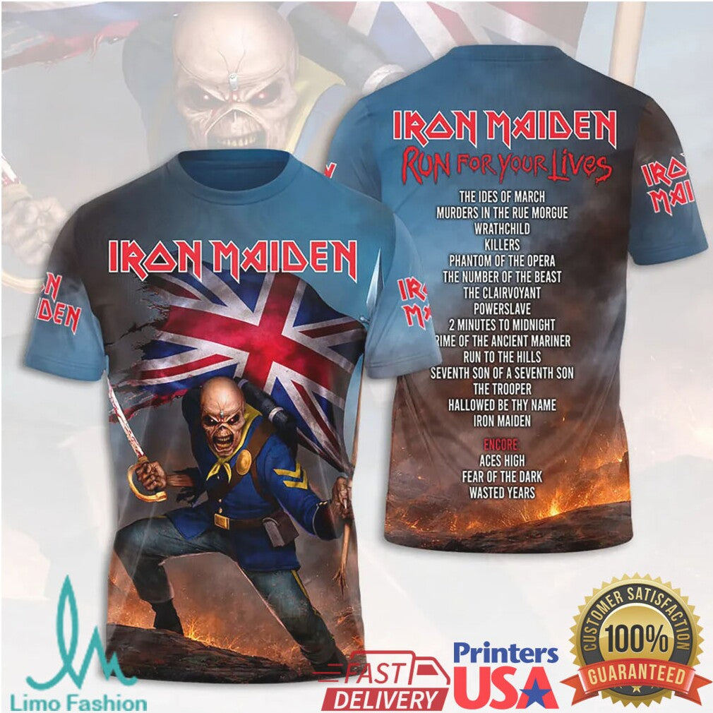 Iron Maiden Run For Your Lives 2026 World Tour Trooper Fans Men T Shirt - Limotees LLC