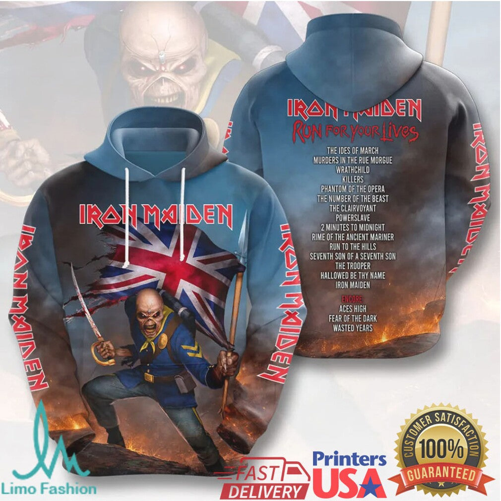 Iron Maiden Run For Your Lives 2026 World Tour Trooper Fans Men T Shirt - Limotees LLC