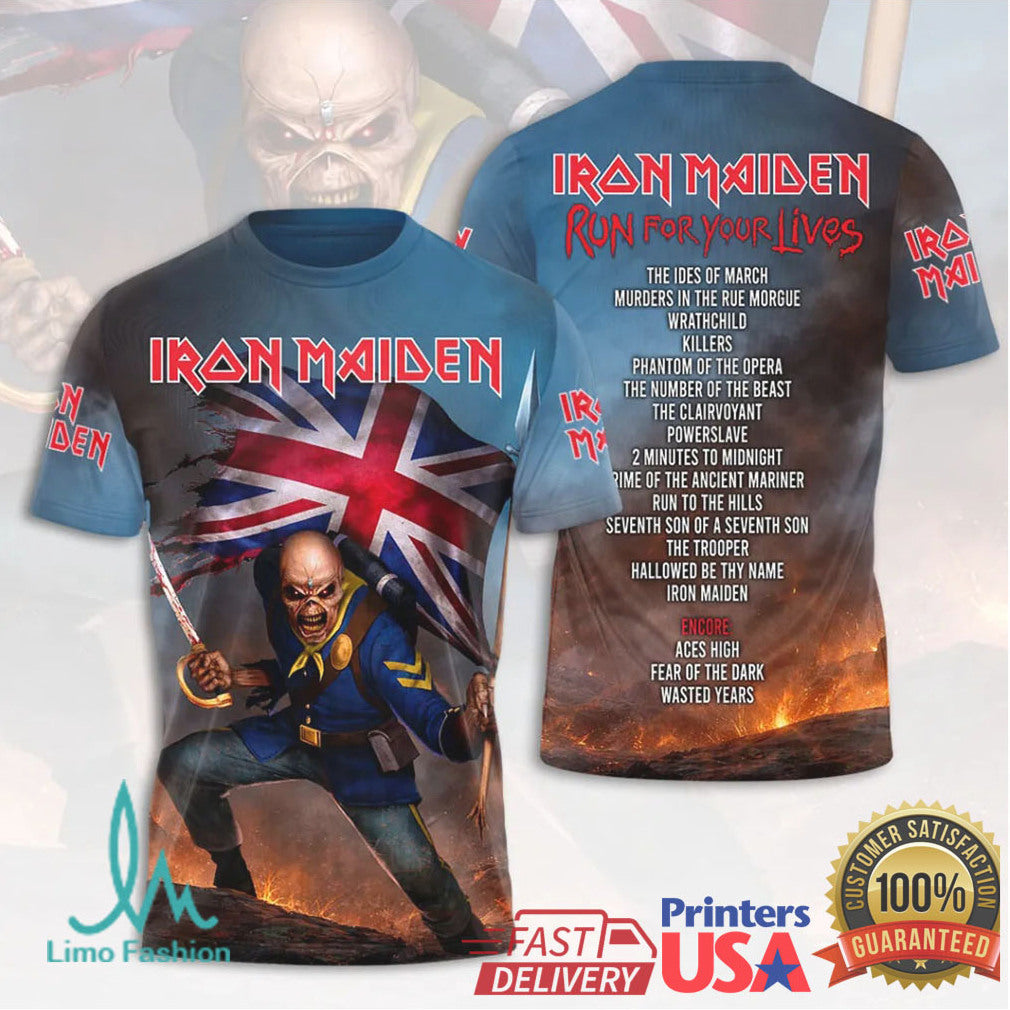 Iron Maiden Run For Your Lives 2026 World Tour Trooper Fans Men T Shirt - Limotees LLC