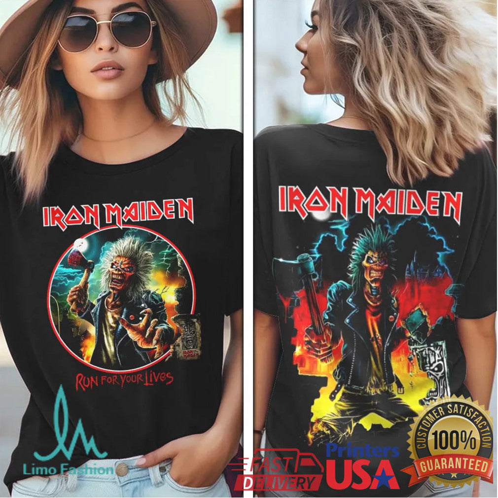 Iron Maiden Run For Your Lives World Tour 2025 Eddie Graphic T Shirt - Limotees LLC