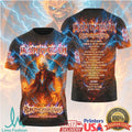 Iron Maiden Run For Your Lives World Tour 2026 Blue Lightning Electric Retro Men Fans T Shirt - Limotees LLC