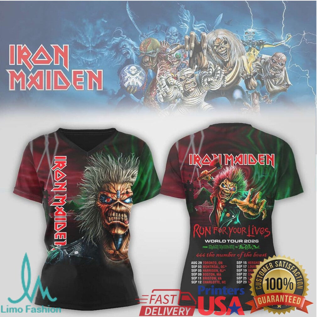 Iron Maiden Run For Your Lives World Tour 2026 Eddie Shirt - Limotees LLC