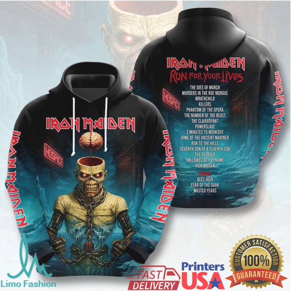 Iron Maiden Run For Your Lives World Tour 2026 Piece of Mind T Shirt - Limotees LLC