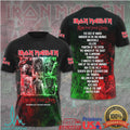 Iron Maiden Run For Your Lives World Tour 2026 Red Green Eddie Fans T Shirt - Limotees LLC