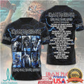 Iron Maiden Run For Your Lives World Tour 2026 Setlist Blue Lightning Fans T Shirt - Limotees LLC
