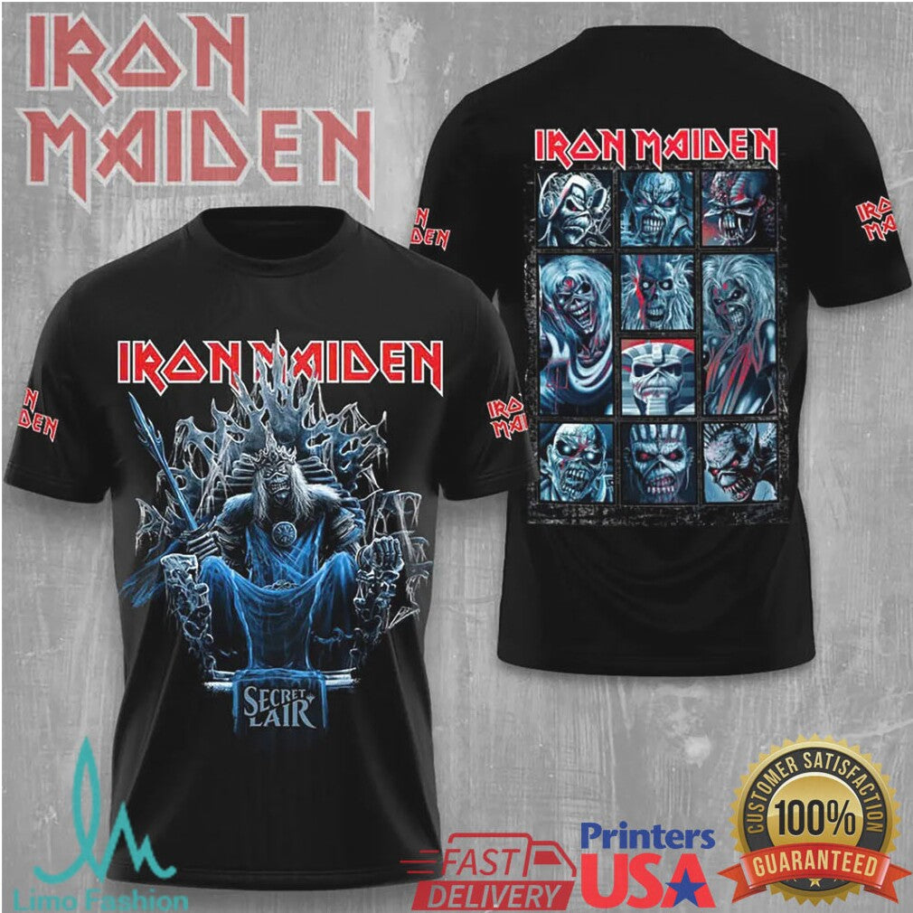 Iron Maiden Secret Lair Eddie Evolution Multi Panel Heavy Metal T Shirt - Limotees LLC