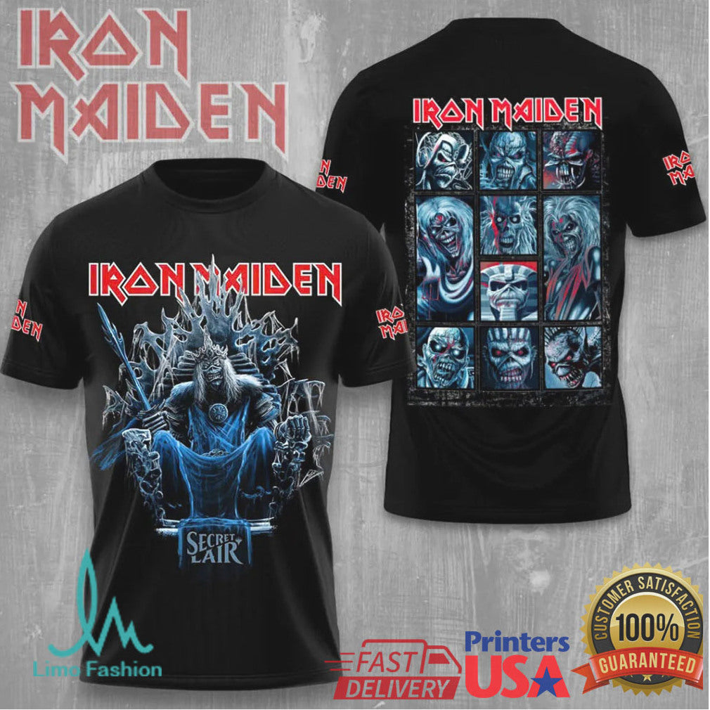 Iron Maiden Secret Lair Eddie Evolution Multi Panel Heavy Metal T Shirt - Limotees LLC