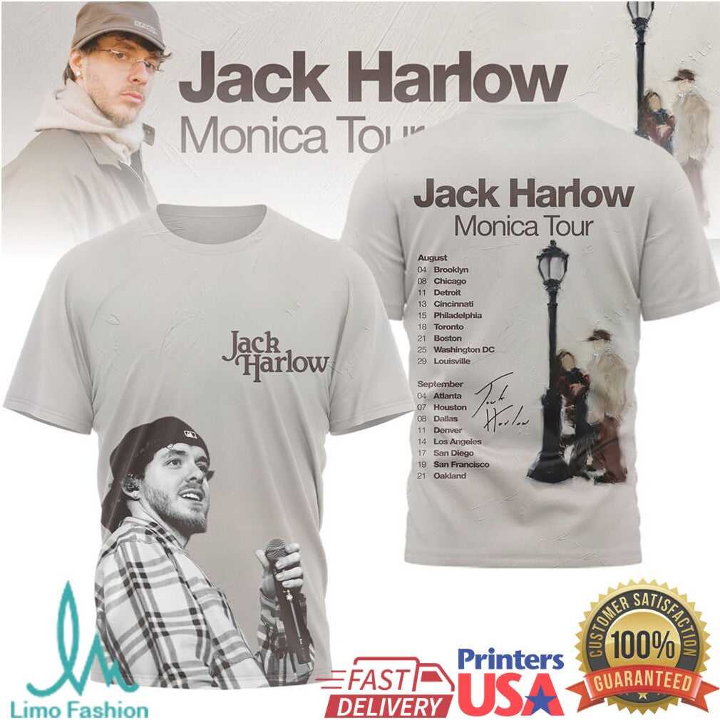 Jack Harlow Monica Tour Concert Dates Graphic T Shirt - Limotees LLC