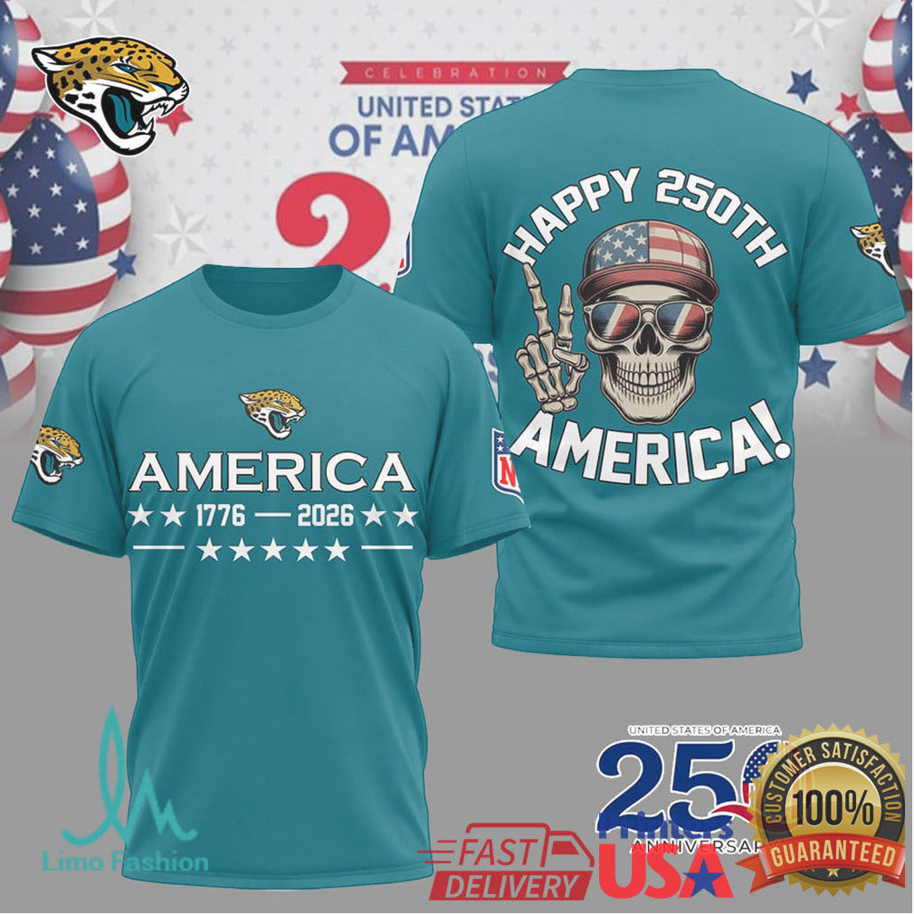 Jacksonville Jaguars Happy 250th Anniversary America 1776 2026 T Shirt - Limotees LLC
