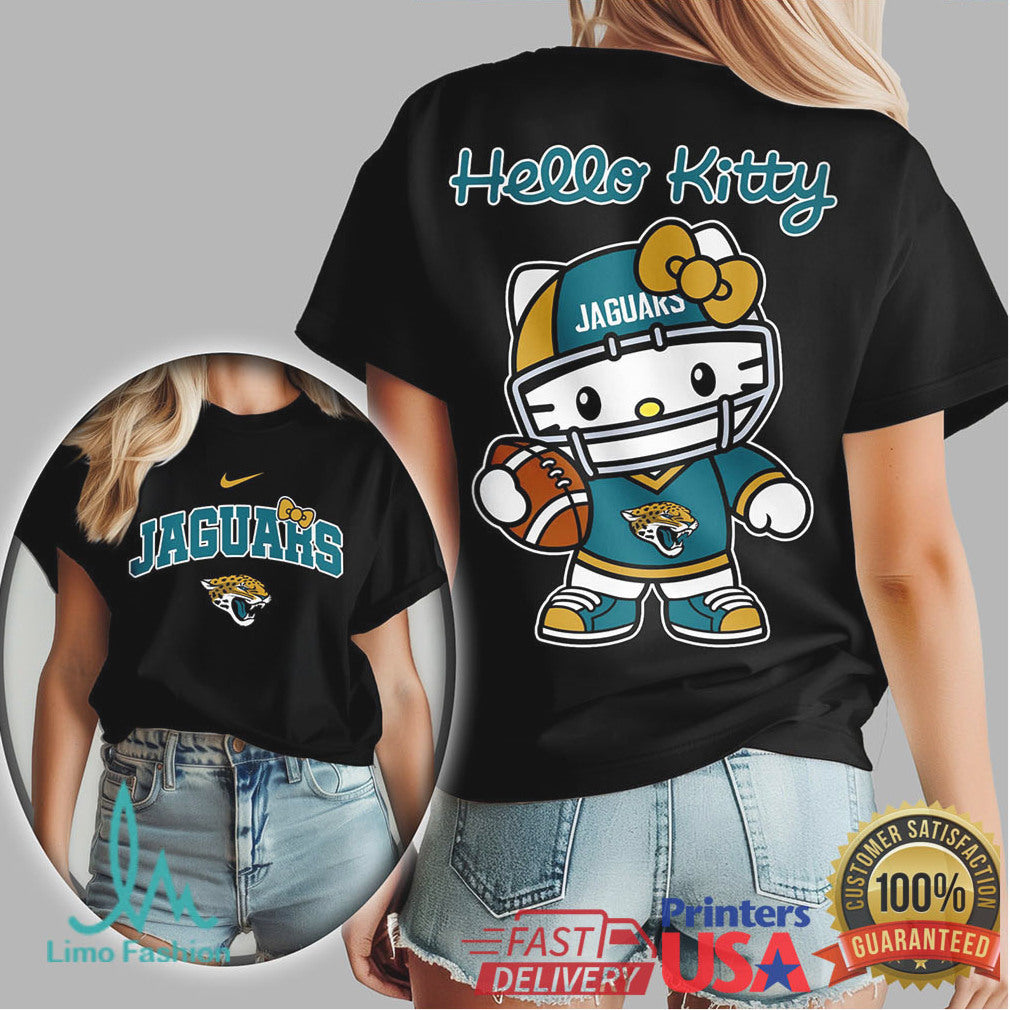 Jacksonville Jaguars Hello Kitty Football Helmet Graphic Tshirt - Limotees LLC