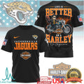 Jacksonville Jaguars Life Is Better On A Harley Motorcycle T Shirt - Limotees LLC