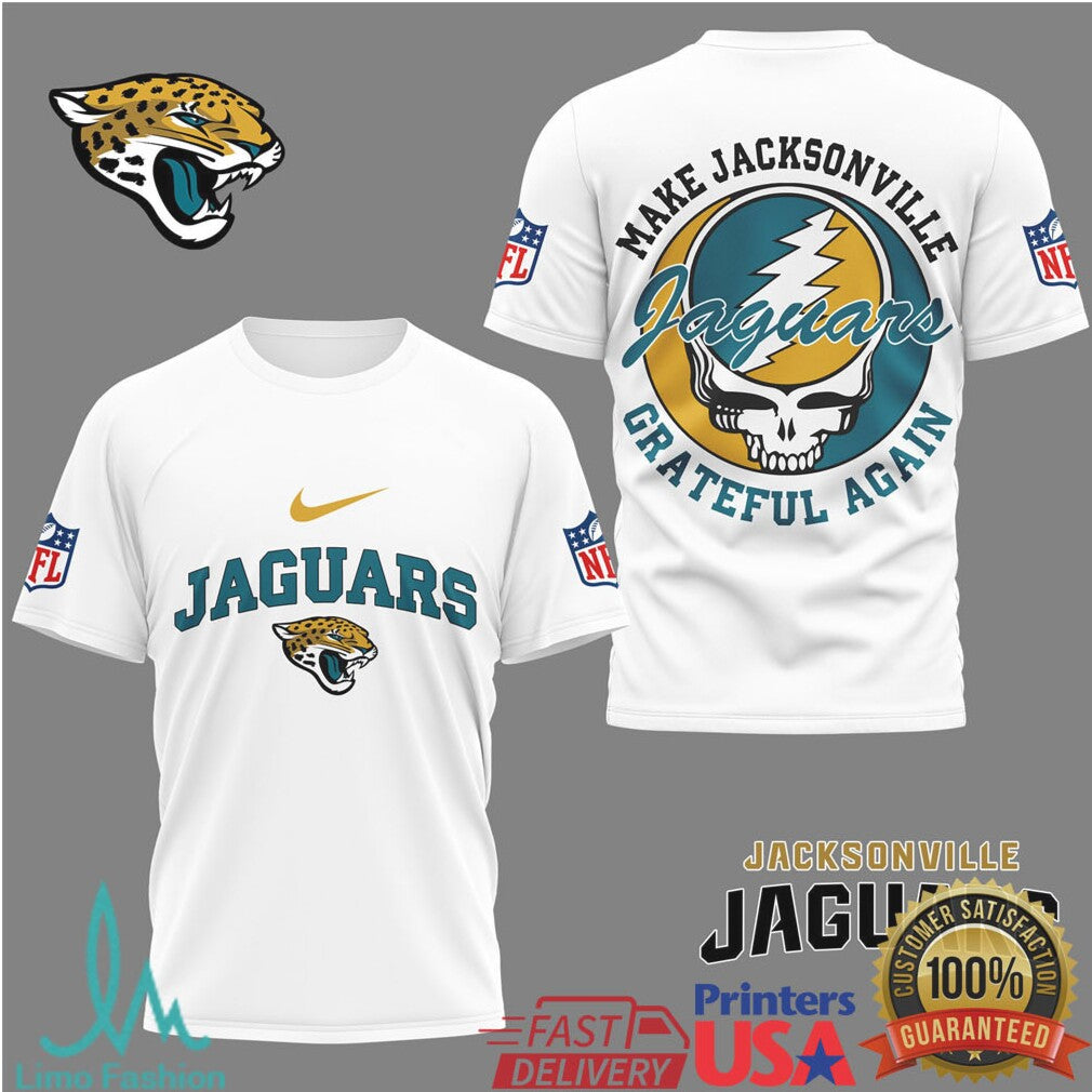 Jacksonville Jaguars Make Jacksonville Grateful Again Deadhead Style Tee - Limotees LLC