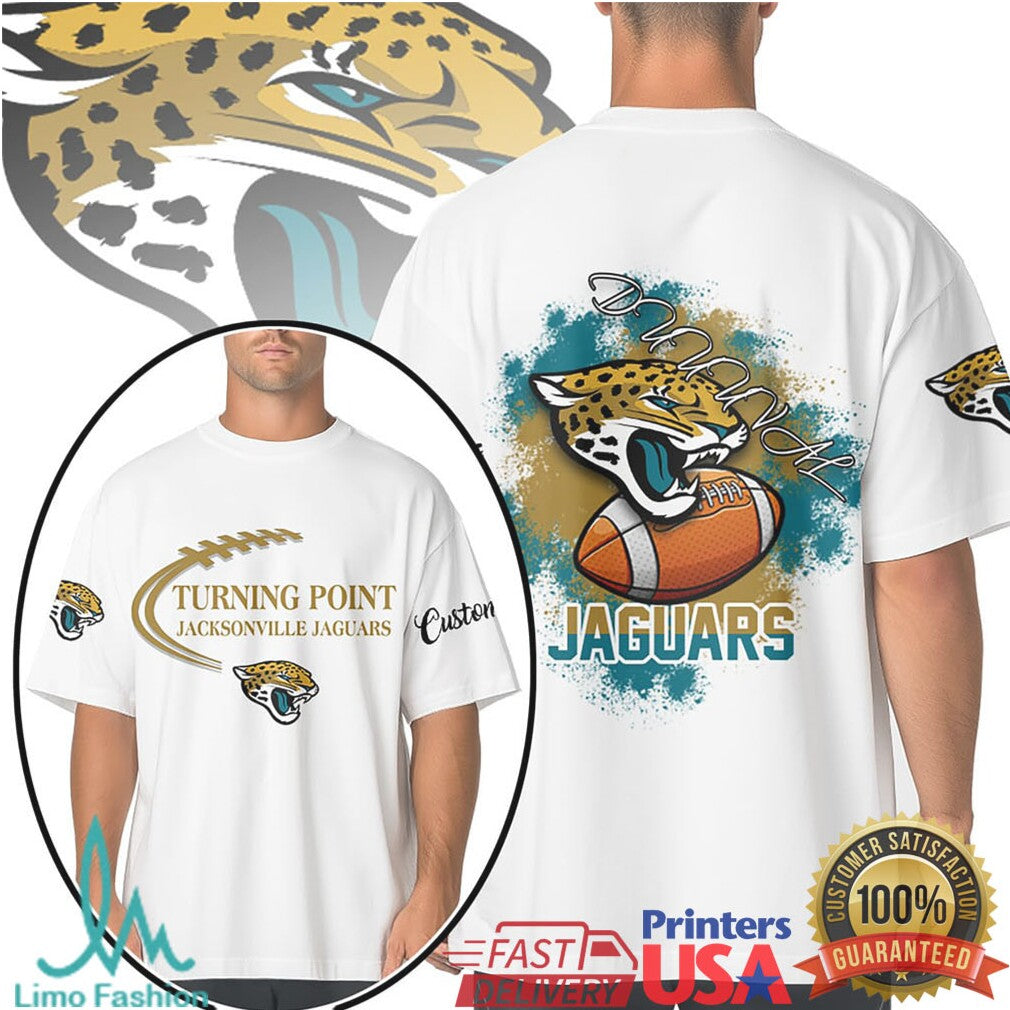 Jacksonville Jaguars NFL Turning Point Teal Splash Football Tee - Limotees LLC
