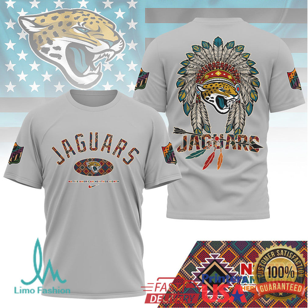 Jacksonville Jaguars Native American Heritage Month Headdress Design T Shirt - Limotees LLC