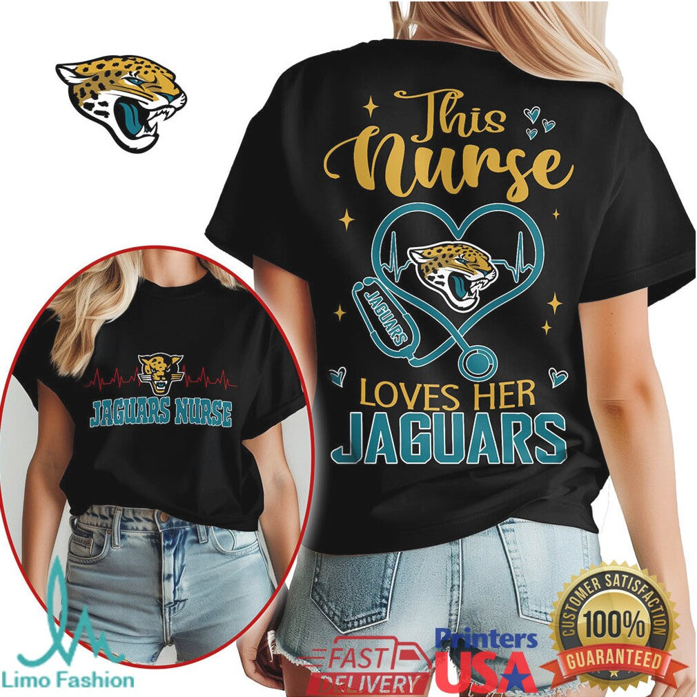 Jacksonville Jaguars Nurse Stethoscope Heart Gameday Shirt - Limotees LLC