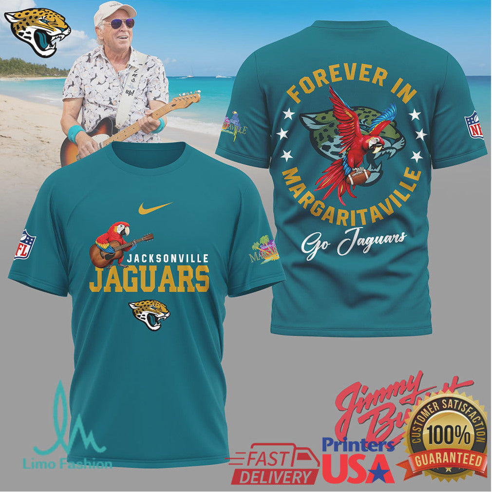 Jacksonville Jaguars Official NFL Forever in Margaritaville 3D Shirt - Limotees LLC