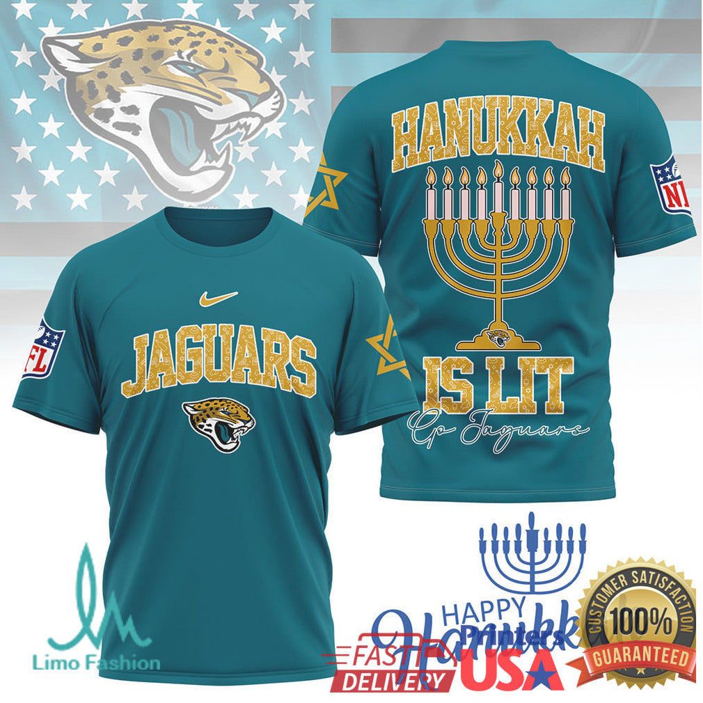 Jacksonville Jaguars Official NFL Happy Hanukkah 3D Shirt - Limotees LLC