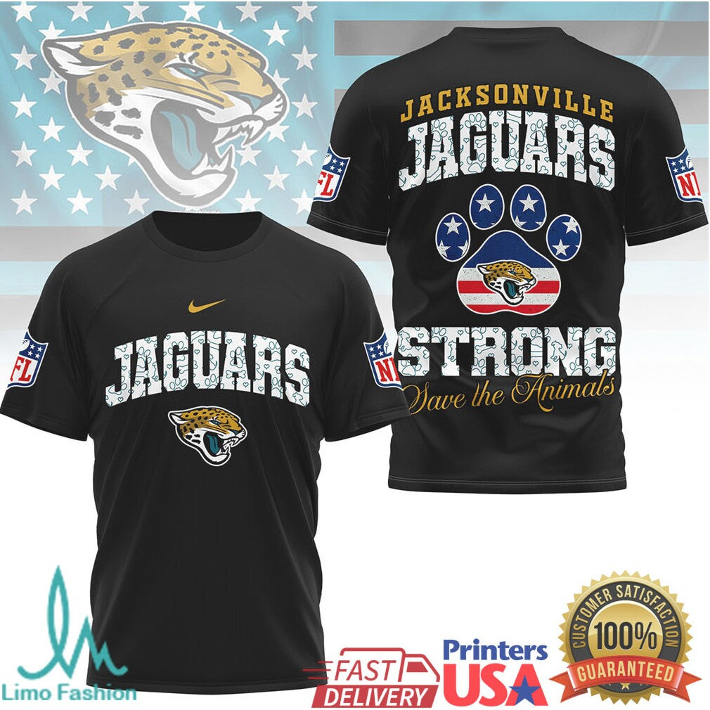 Jacksonville Jaguars Official NFL Save The Animals Fan 3D Shirt - Limotees LLC