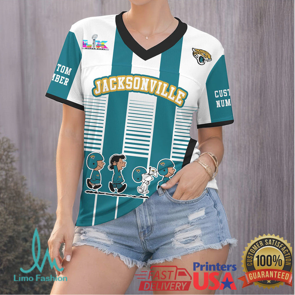 Jacksonville Jaguars Peanuts Charlie Brown Snoopy Football Jersey - Limotees LLC