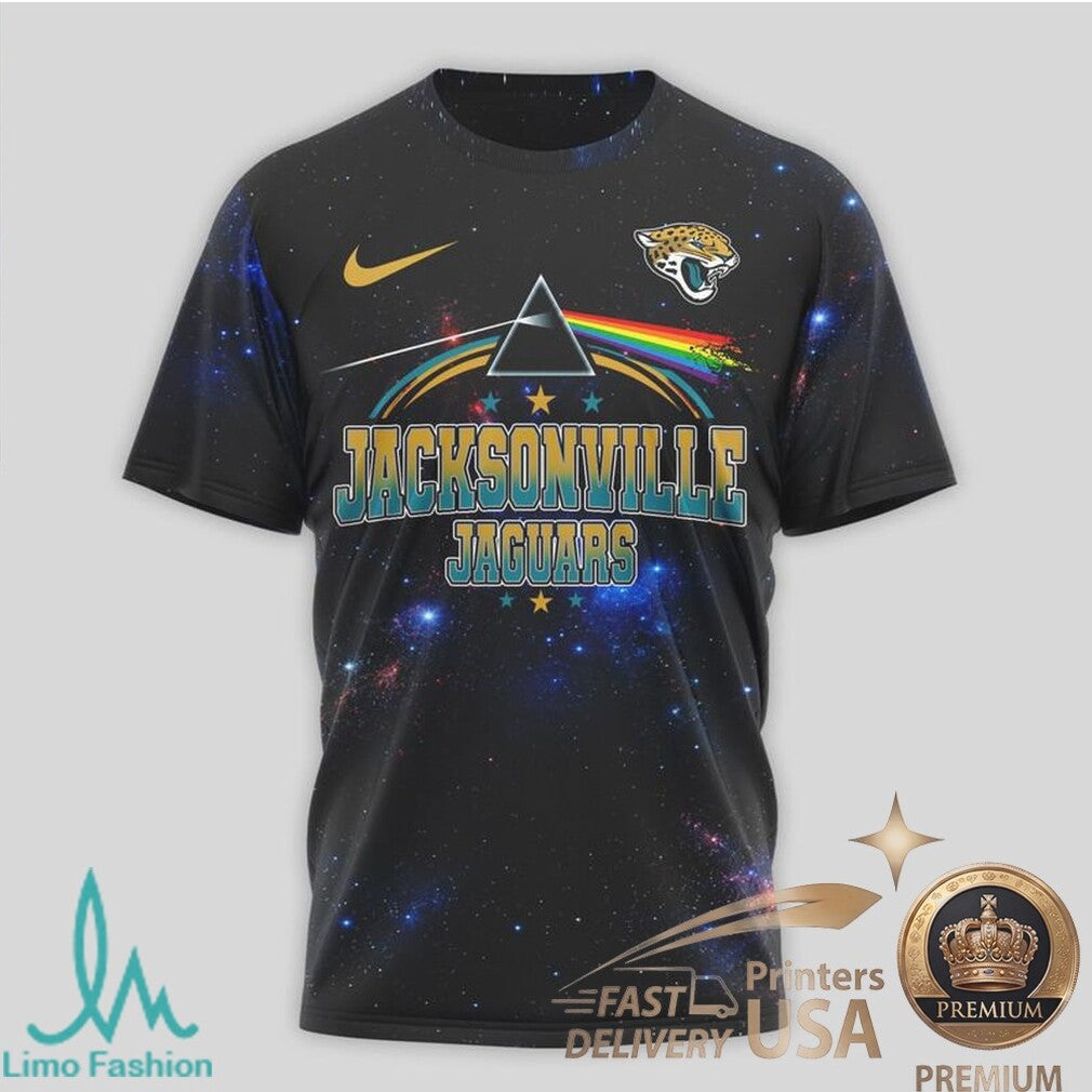 Jacksonville Jaguars Pink Floyd Dark Side Galaxy T Shirt - Limotees LLC