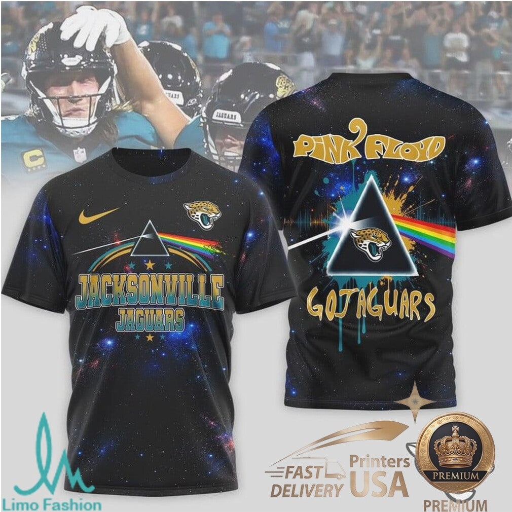 Jacksonville Jaguars Pink Floyd Dark Side Galaxy T Shirt - Limotees LLC