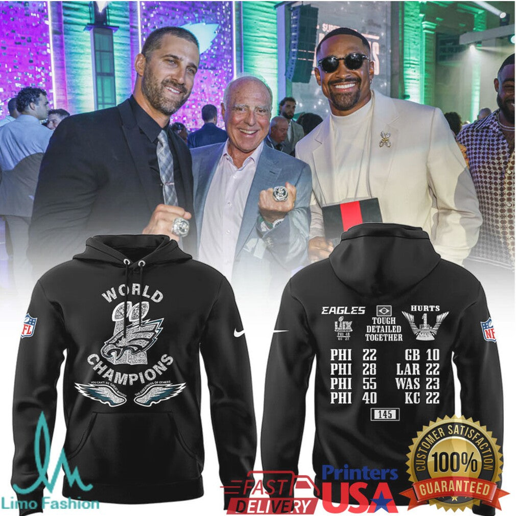 Jalen Hurts Philadelphia Eagles World Champions Stats Graphic Shirt - Limotees LLC