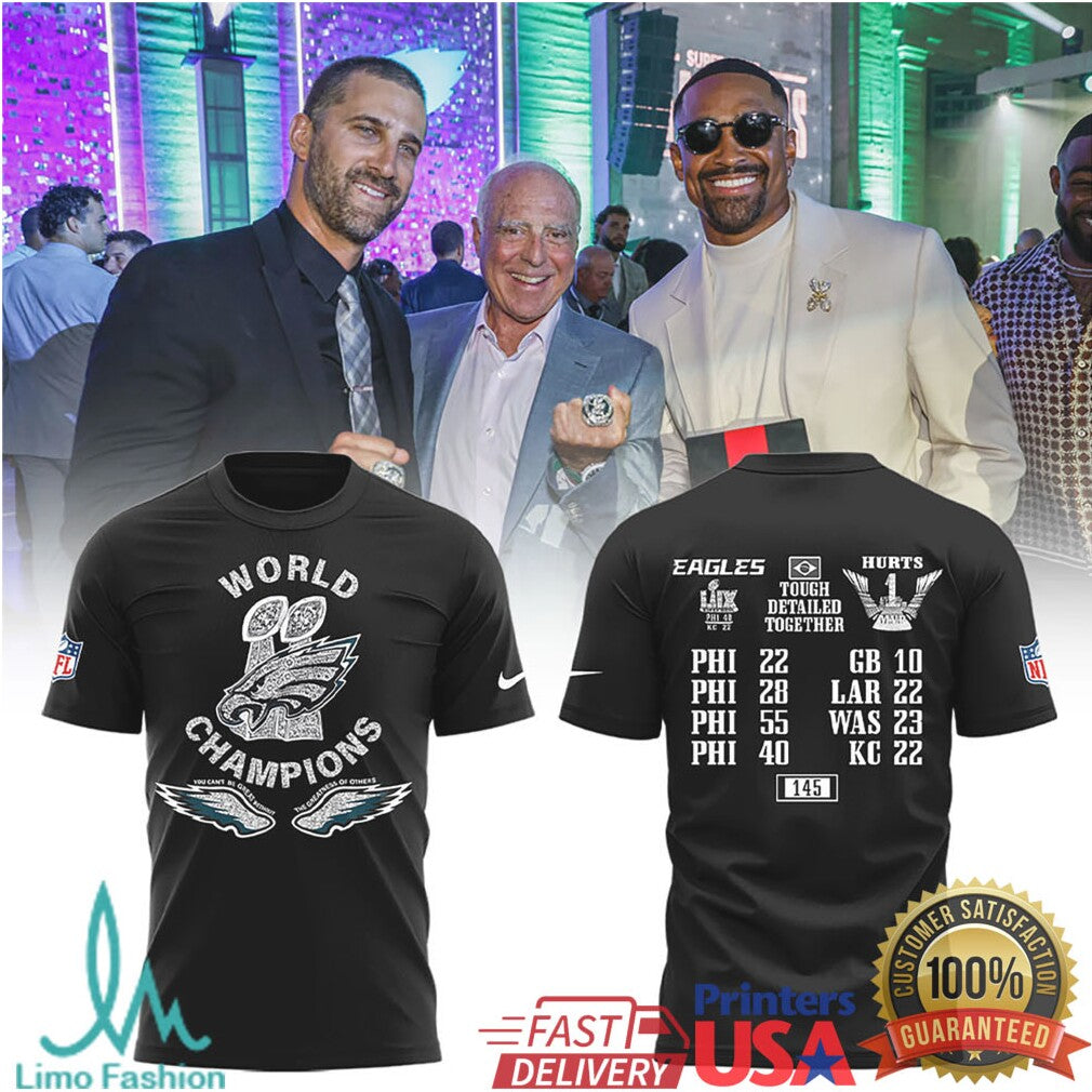 Jalen Hurts Philadelphia Eagles World Champions Stats Graphic Shirt - Limotees LLC