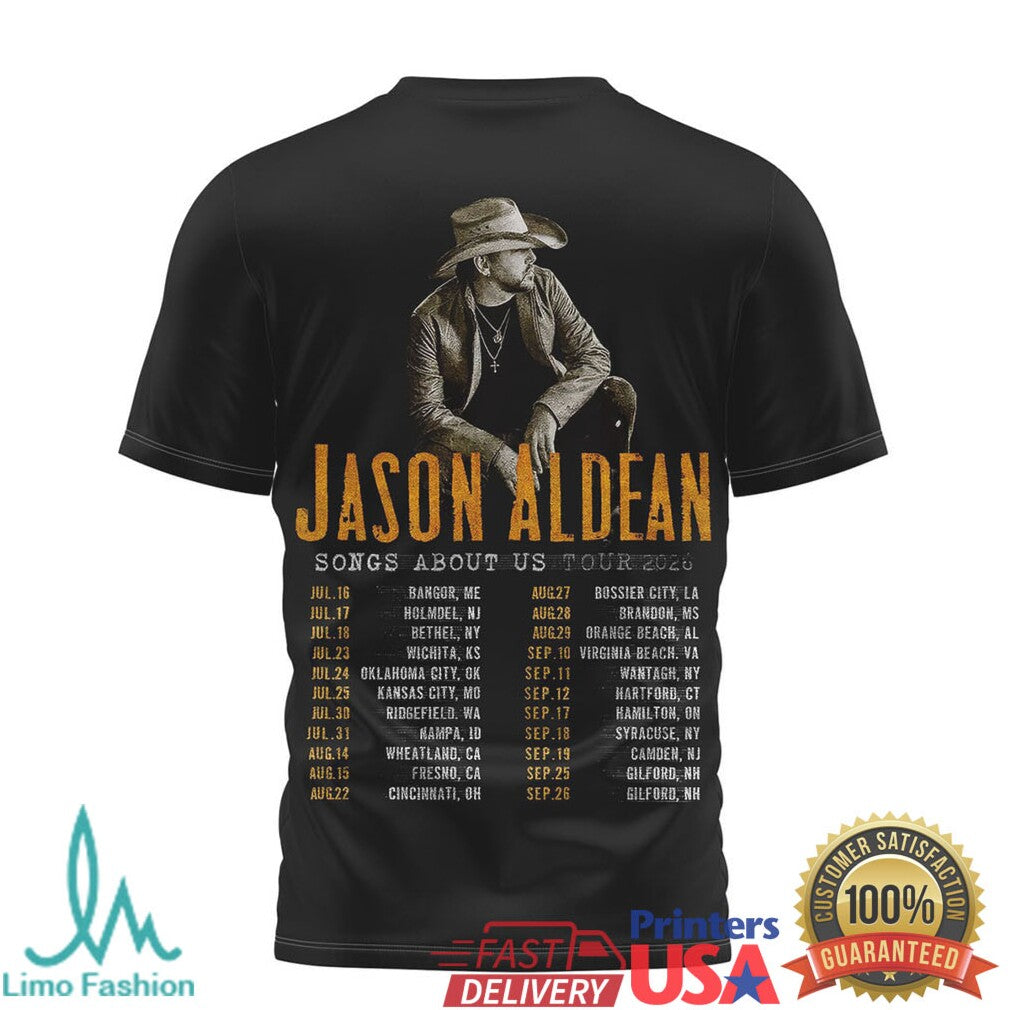 Jason Aldean Songs About Us Tour 2026 Country Music T Shirt
