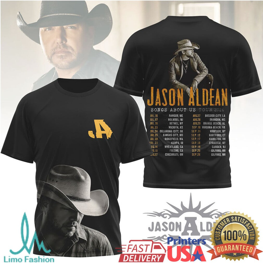 Jason Aldean Songs About Us Tour 2026 Country Music T Shirt