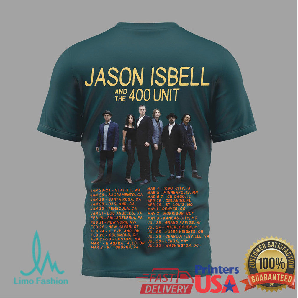 Jason Isbell and the 400 Unit 2026 Tour T Shirt Portrait Design - Limotees LLC