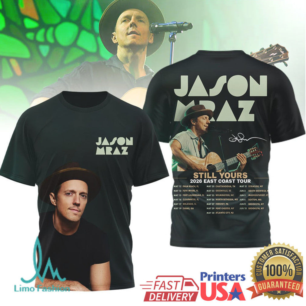 Jason Mraz 2026 Still Yours East Coast Tour Apparel Hoodie & T Shirt - Limotees LLC